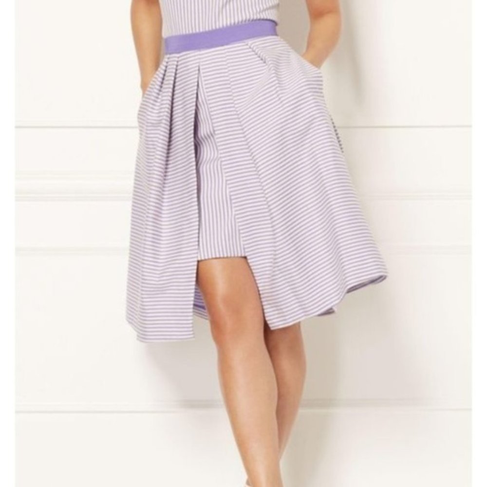 Eva Mendes  Freya Skirt Purple White Stripes Sz M